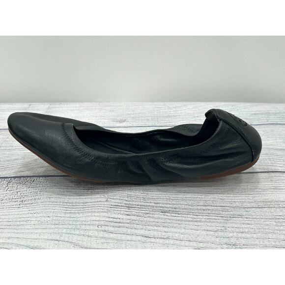 Tory Burch Womens Black Cushioned Eddie Nappa Leather Ballet Flats 2.0 Size 8M - Picture 4 of 11